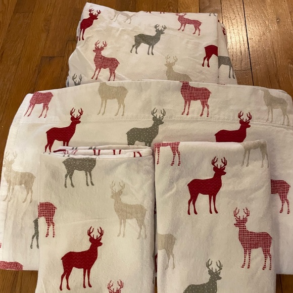 Unbranded Bedding Luxury Cotton Flannel Sheet 4 Pc Queen Set Flat